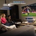 Outdoor Projector and Screen Packages, 1080P HD Supported Projector with WiFi and Bluetooth, 8500L Portable Mini Movie Projectors Compatible with TV Stick, Laptop, iOS & Android Phone, HDMI, VGA, USB